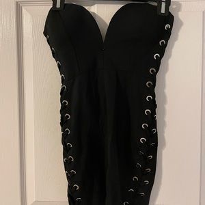 superdown mini dress with lace up sides